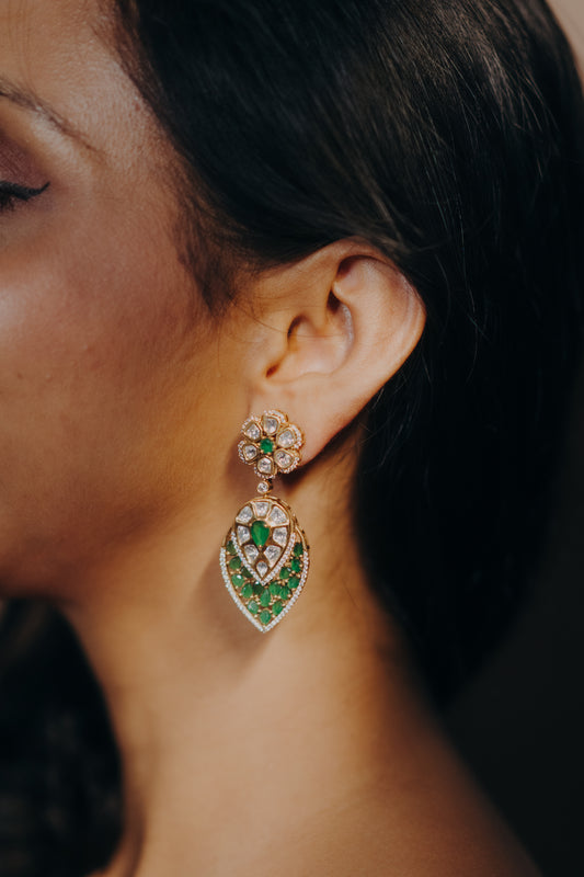 Emerald Veil Danglers 💚