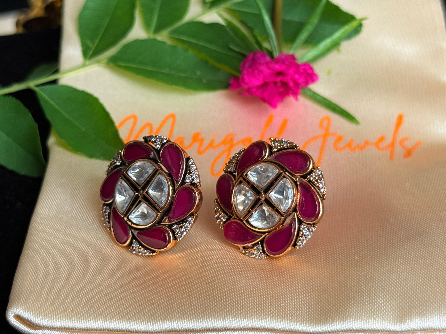 Royal Ruby Petal Studs