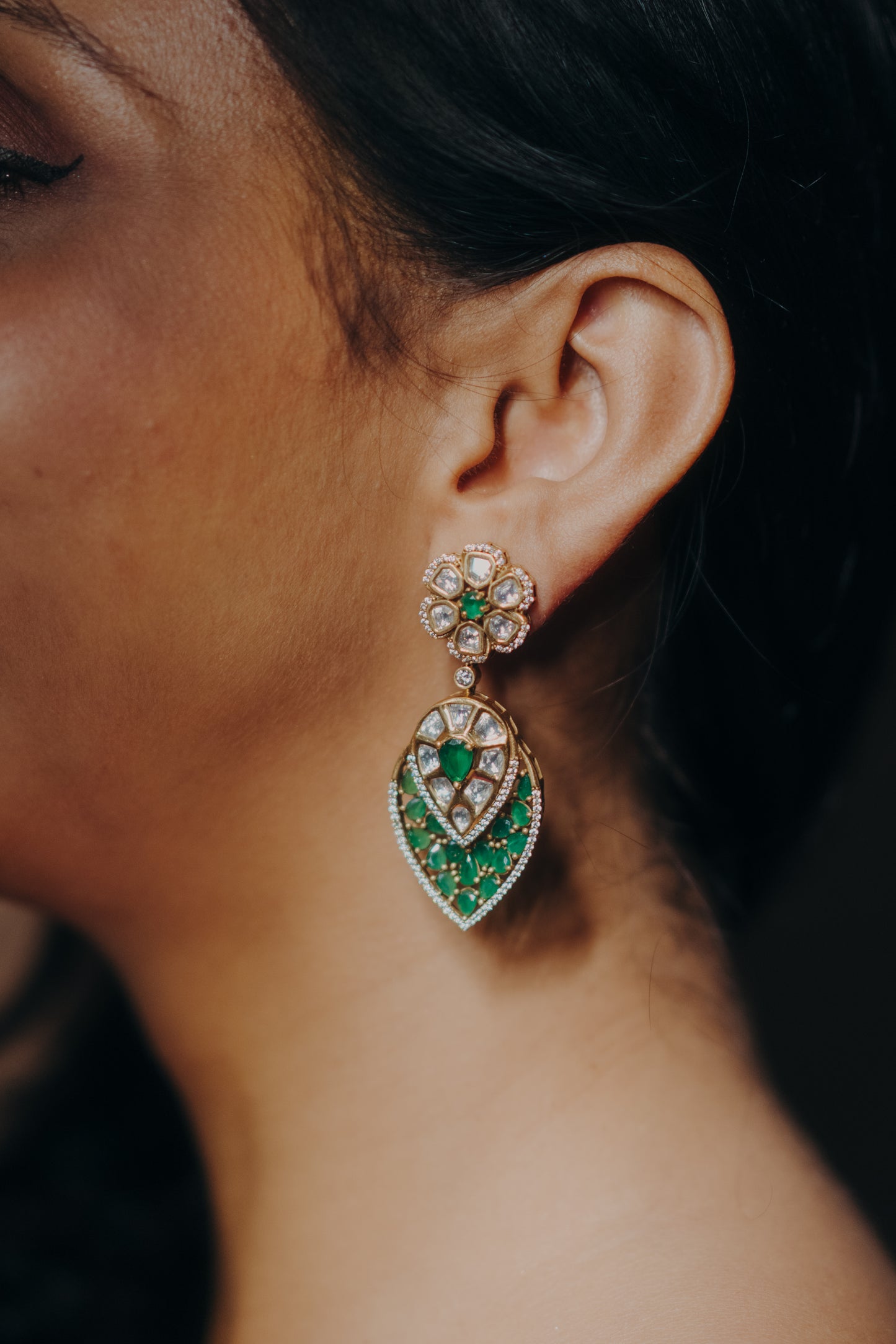 Emerald Veil Danglers π