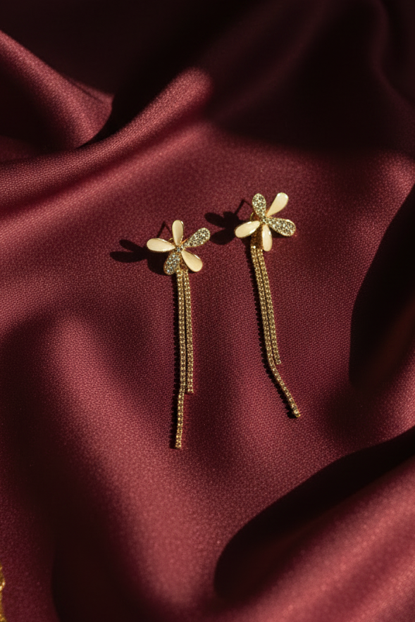 Daisy Sparkle Tassel Earrings