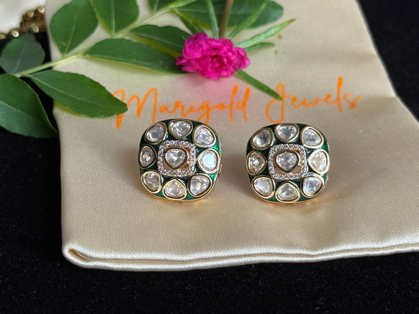 Nayra Kundan Stud Earrings
