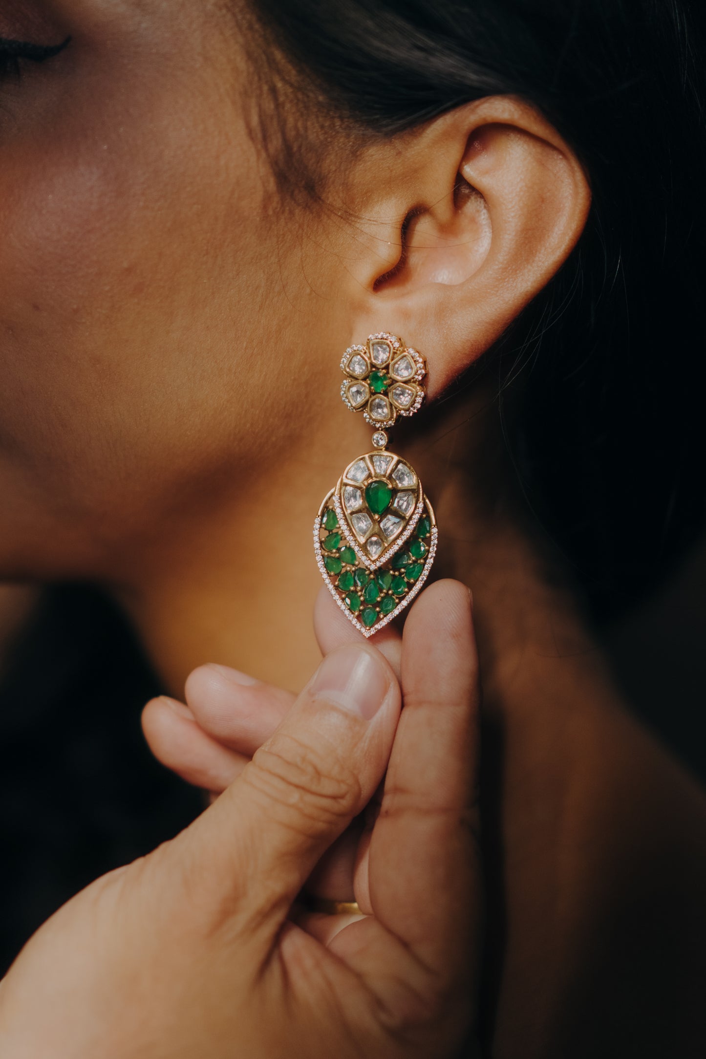 Emerald Veil Danglers π