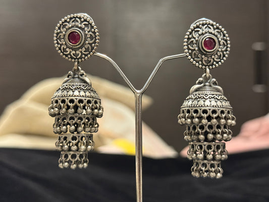 Tarang Jhumkas (ruby pink)
