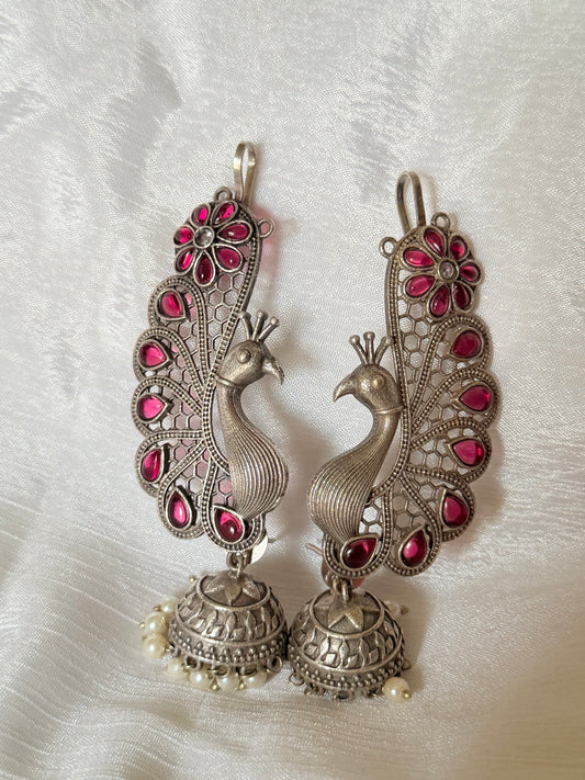Ruby Peacock Jhumkas