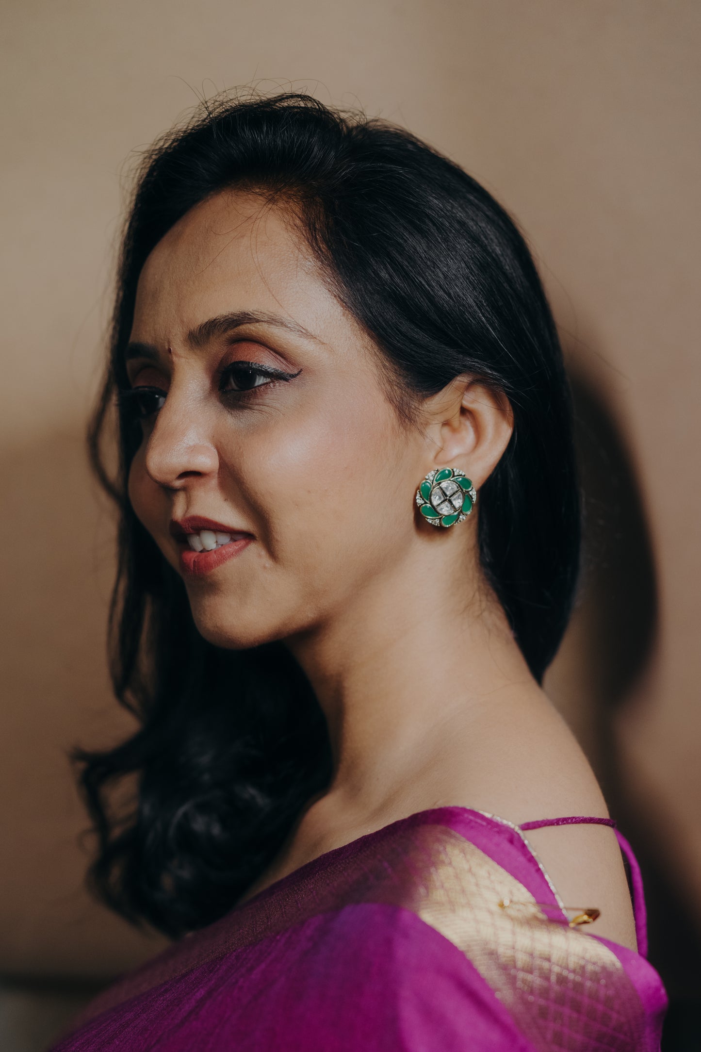 Royal Green Petal Studs