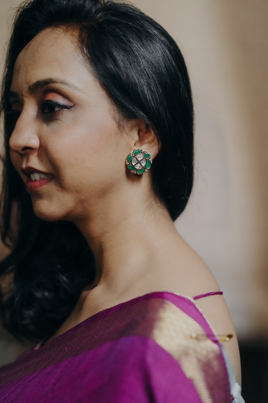 Royal Green Petal Studs