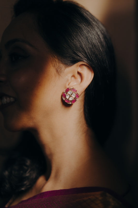 Royal Ruby Petal Studs