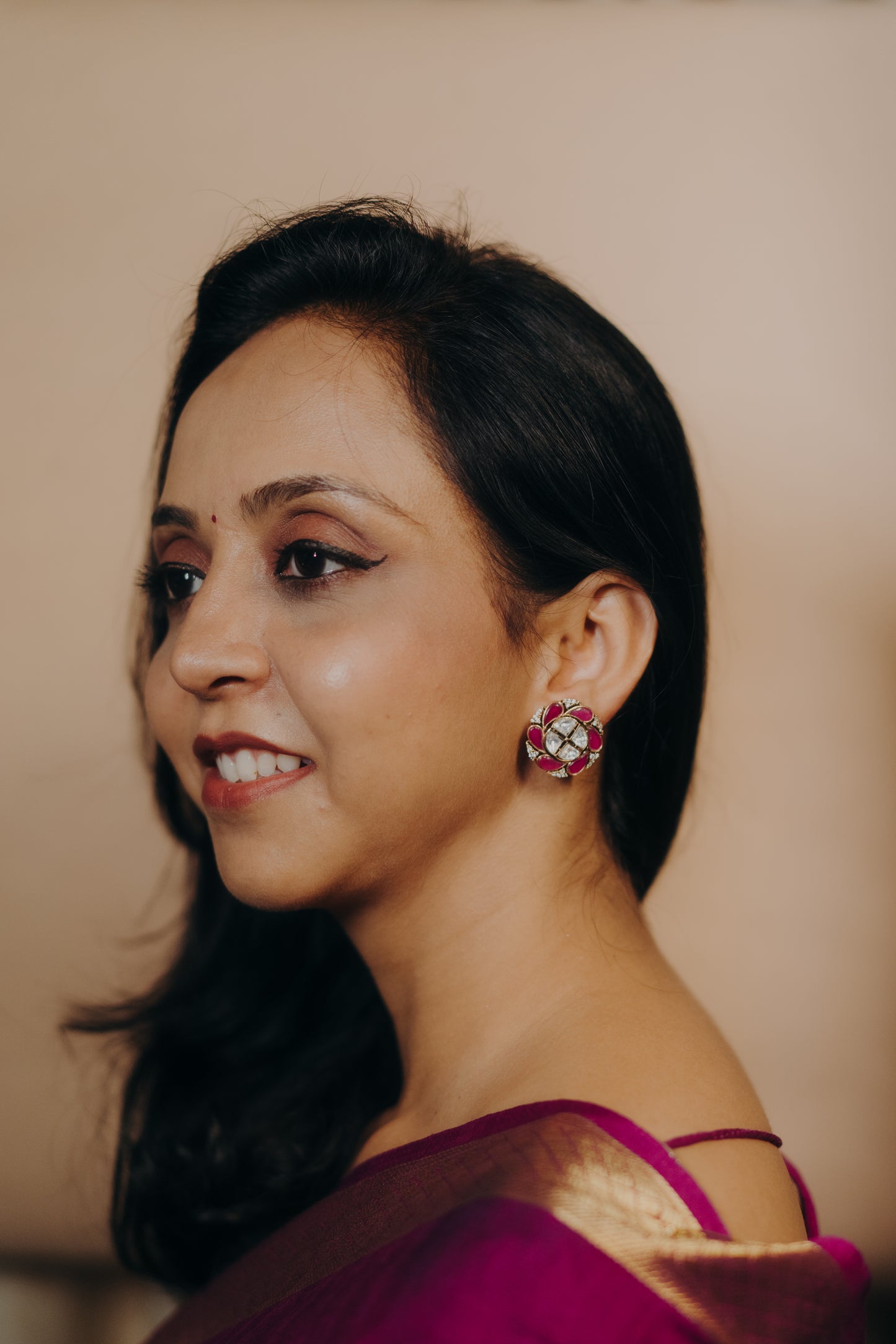 Royal Ruby Petal Studs