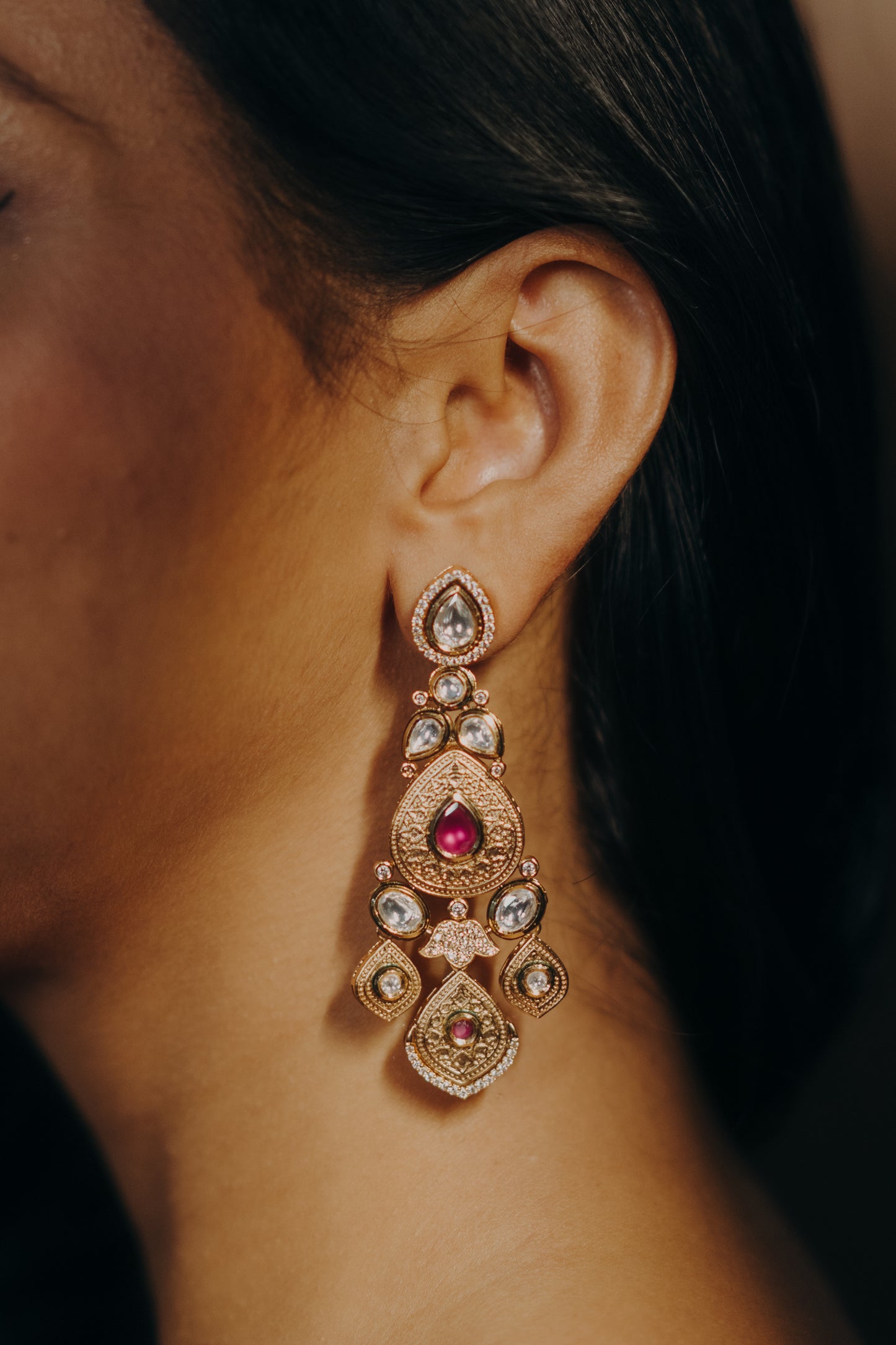 Majestic Ruby Danglers