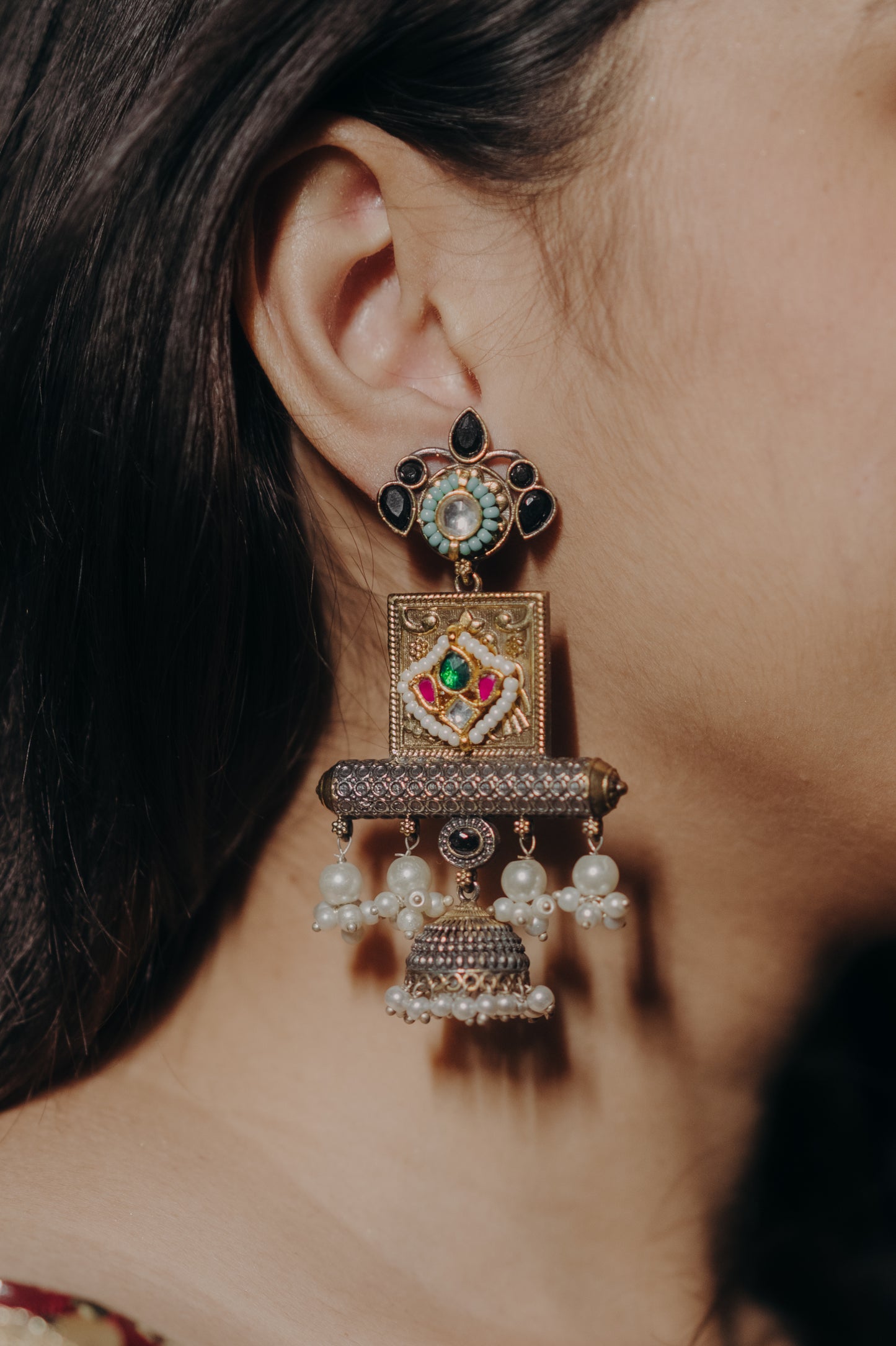 Meera’s Royal Charm jhumkas (black)