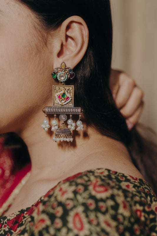 Meera’s Royal Charm jhumkas (multi colour)