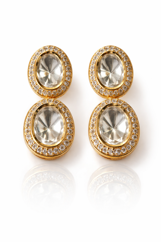 The Noor Oval Bridal Earrings