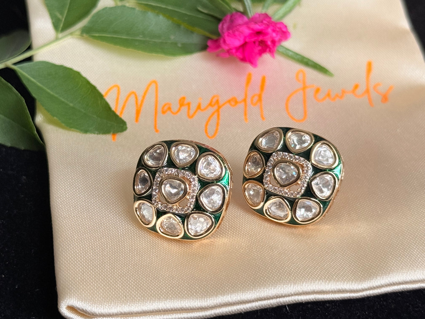 Nayra Kundan Stud Earrings