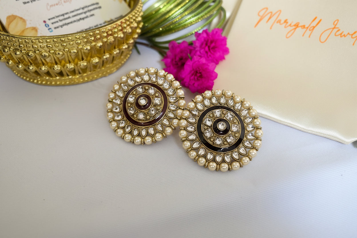 Surya Kundan Pearl Studs