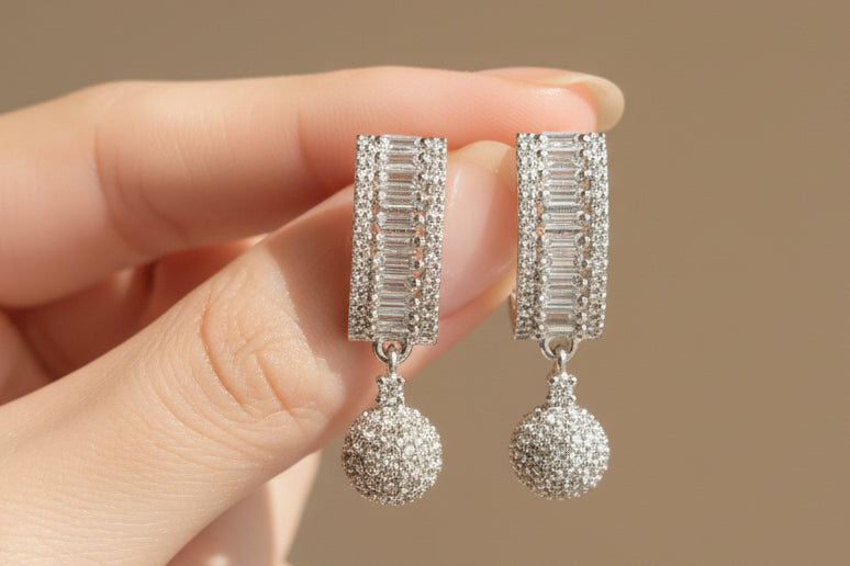 Crystal Drop Hoops