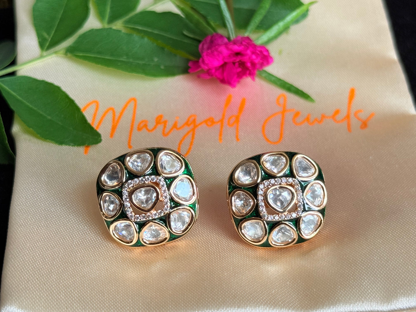 Nayra Kundan Stud Earrings