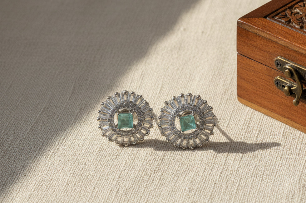 The Aura Mint Royale Studs