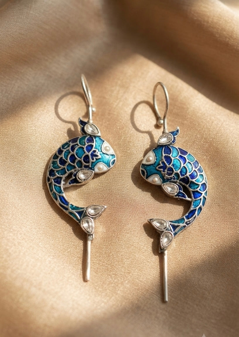 Matsya Meenakari Ear Cuffs