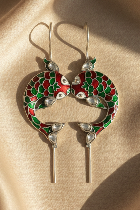 Matsya Meenakari Ear Cuffs