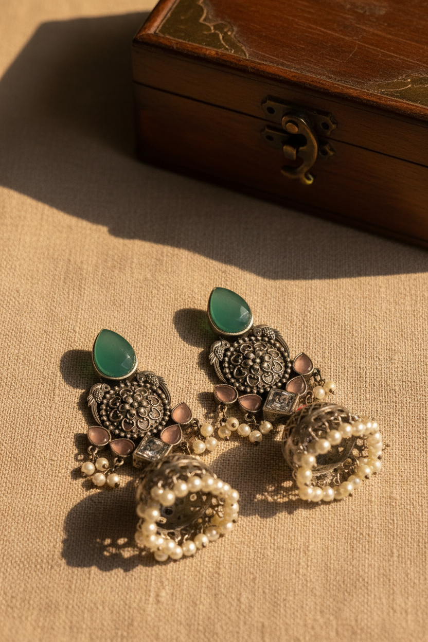Aarini Jhumka Earrings( German silver )