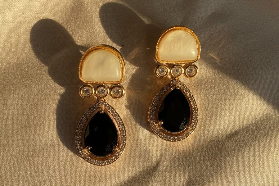 The Ruhani black  Drop Earrings