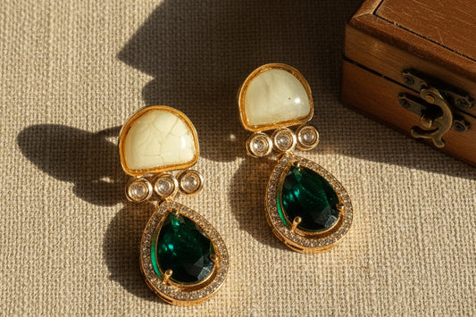 The Ruhani emerald Drop Earrings