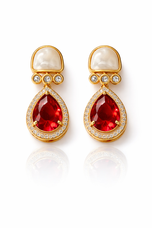 Ruhani Ruby Drop Earrings