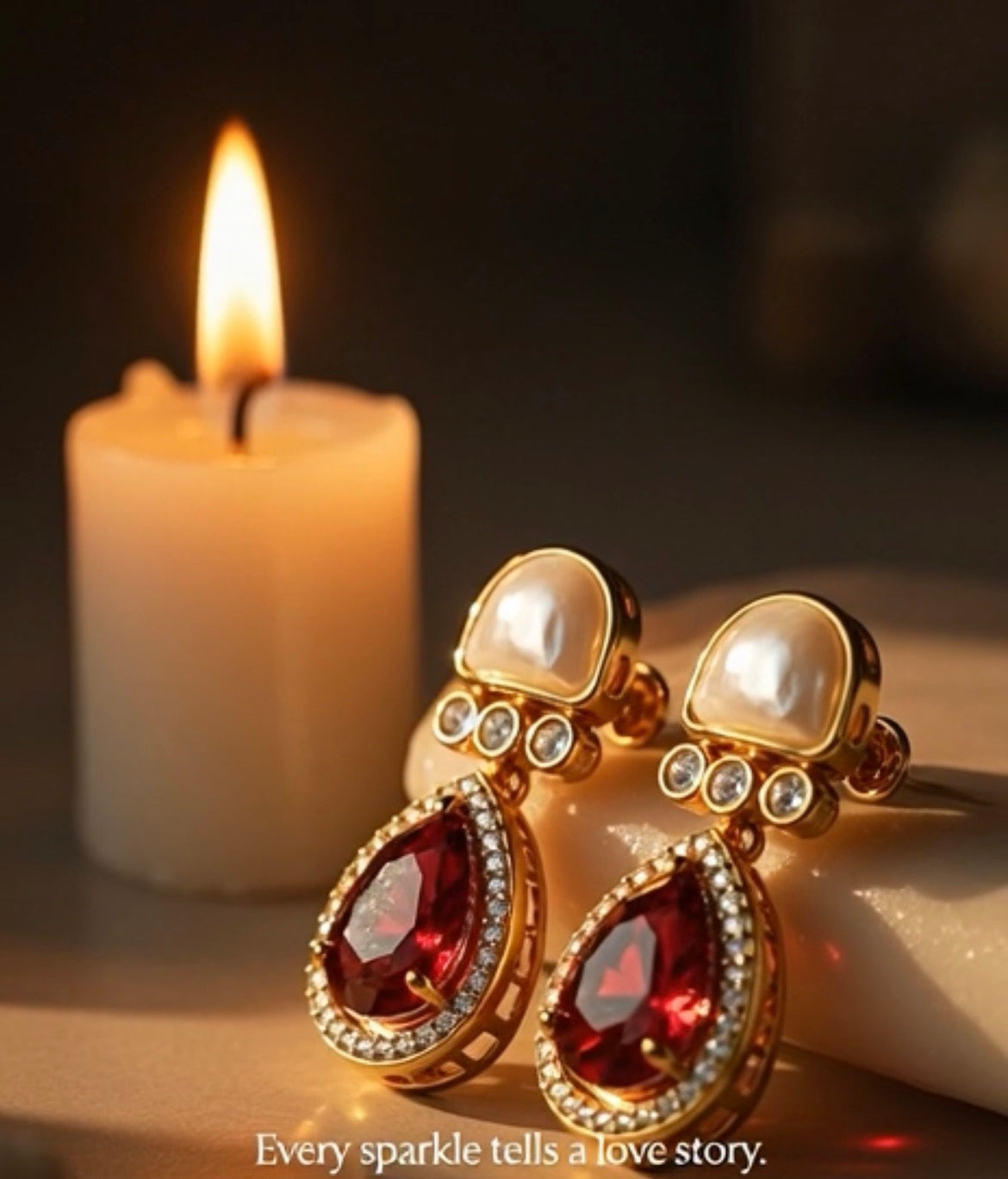 Ruhani Ruby Drop Earrings