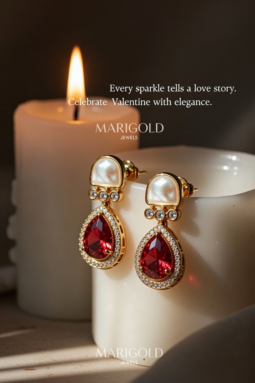 Ruhani Ruby Drop Earrings