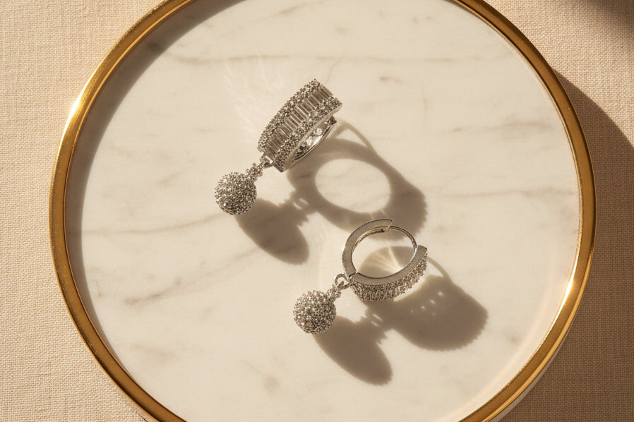 Crystal Drop Hoops