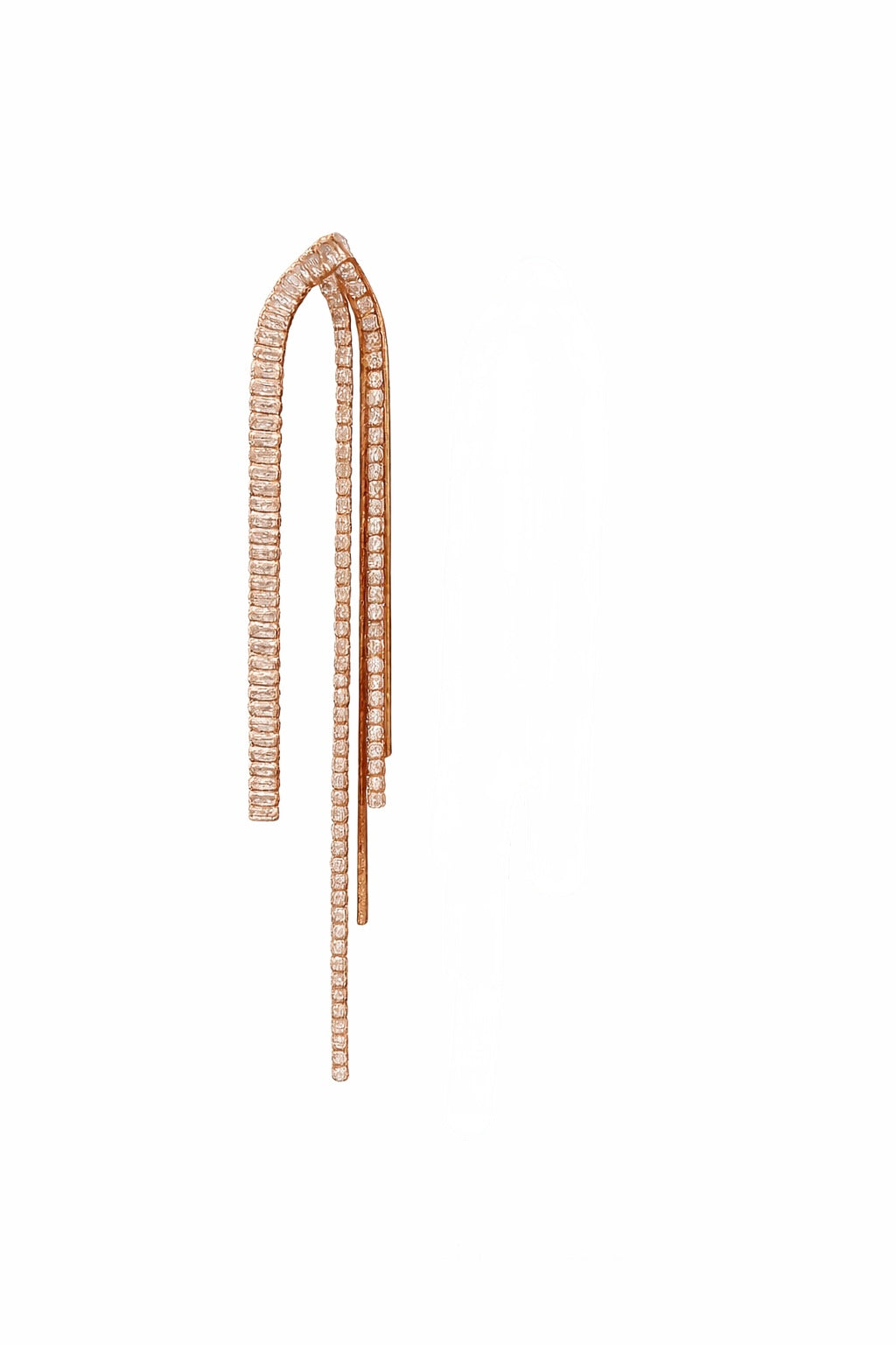 Rose Gold Diamond Curve Earrings