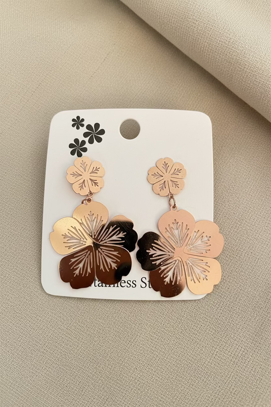 Sunlit Blossom Earrings( rose gold )