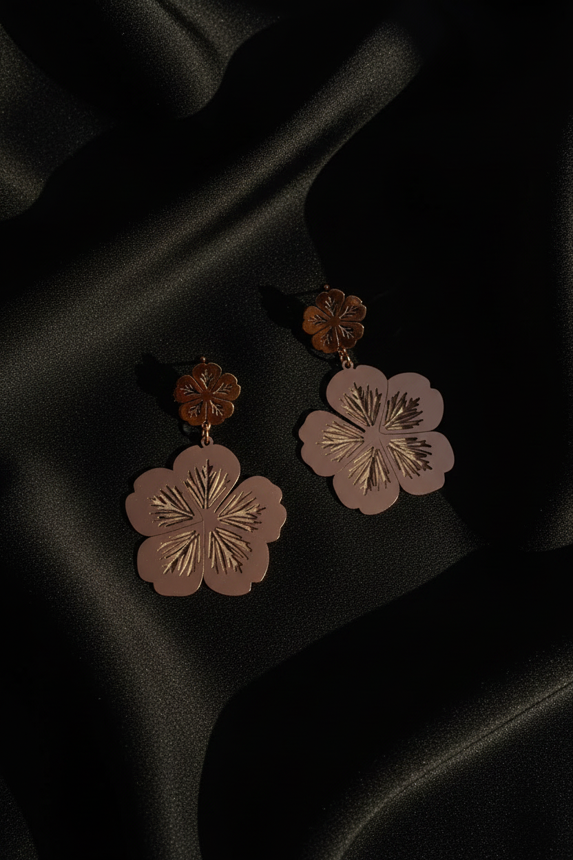 Sunlit Blossom Earrings( rose gold )