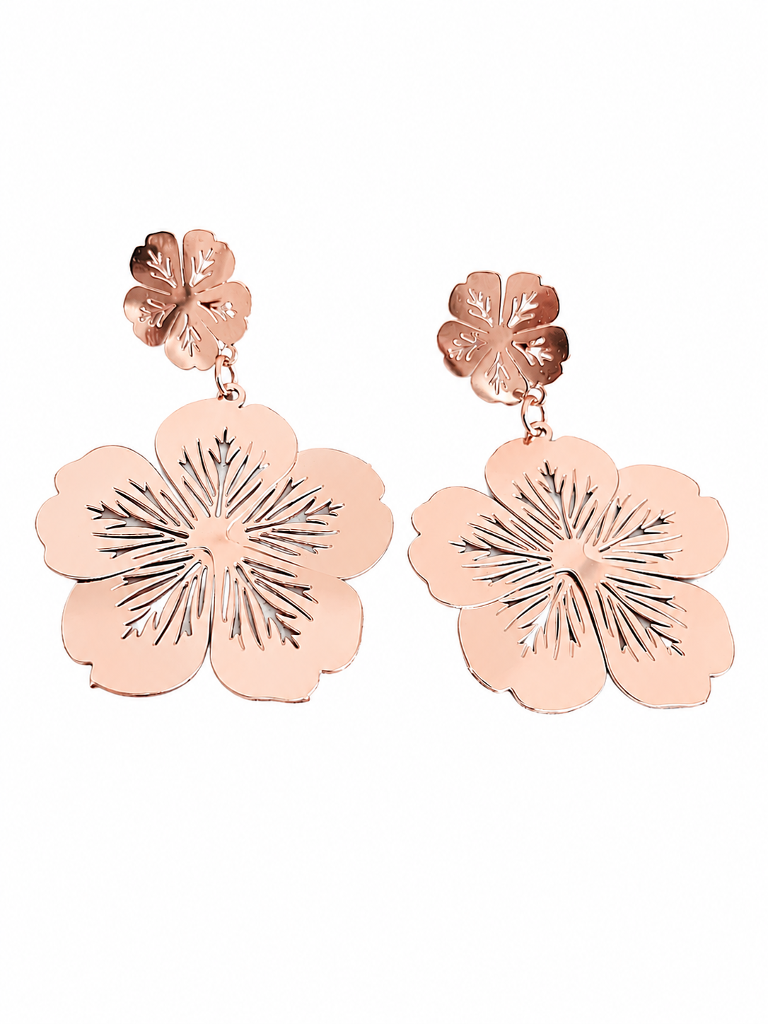 Sunlit Blossom Earrings( rose gold )