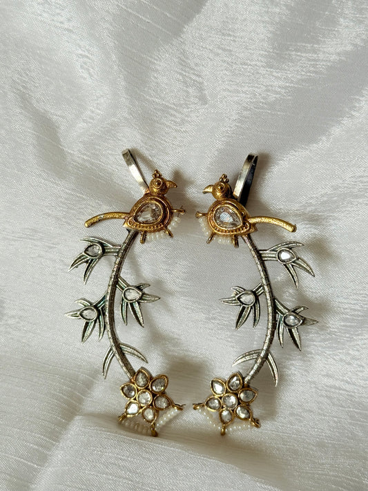 Panchi kaan Phool (white  ear cuffs )